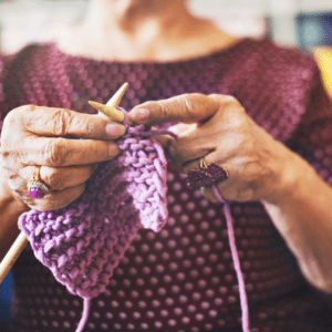 Hands knitting