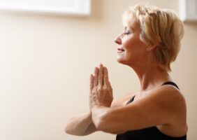 woman practising yoga