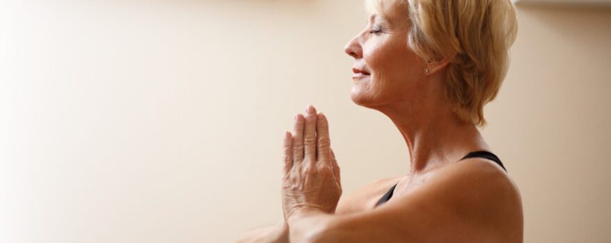 woman practising yoga