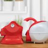 Red and White Uccello Kettle Base and Body Side View