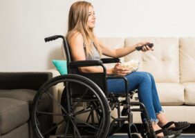 wheelchair user watching tv