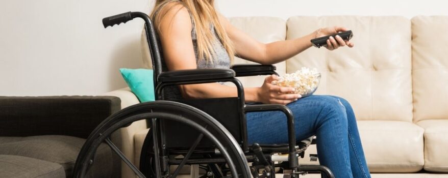 wheelchair user watching tv