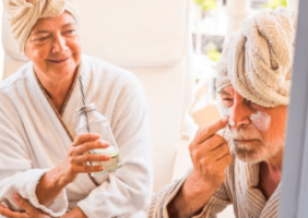 Elderly couple relaxing