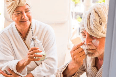 Elderly couple relaxing