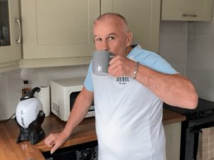 Gerard Tracey with his Uccello Kettle - Drink a cup of tea