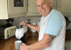 Gerard Tracey the ambassador for IMNDA with his new Uccello Kettle