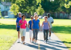 Senior Walking Group in the park