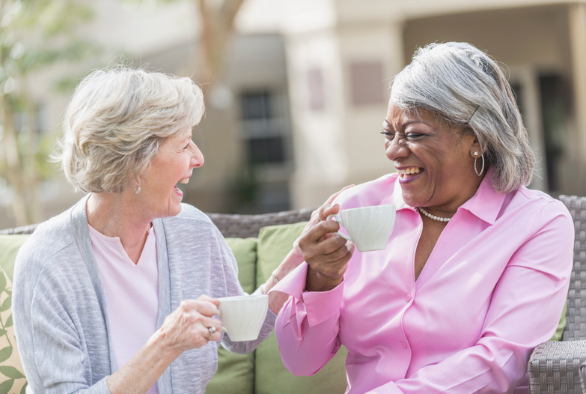 Chatting over a cup of tea for R U OK day