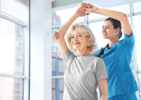 Elderly Woman with an Occupational Therapist